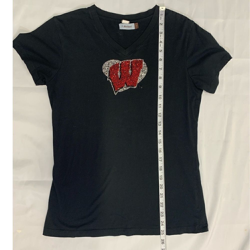 P.Michael WMNS Wisconsin bedazzle T-shirt - Picture 7 of 11